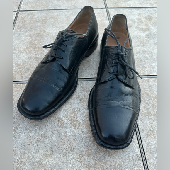 Bruno Magli Branson Black Cap Toe Oxford Dress Formal SIZE 9.5 M Italy